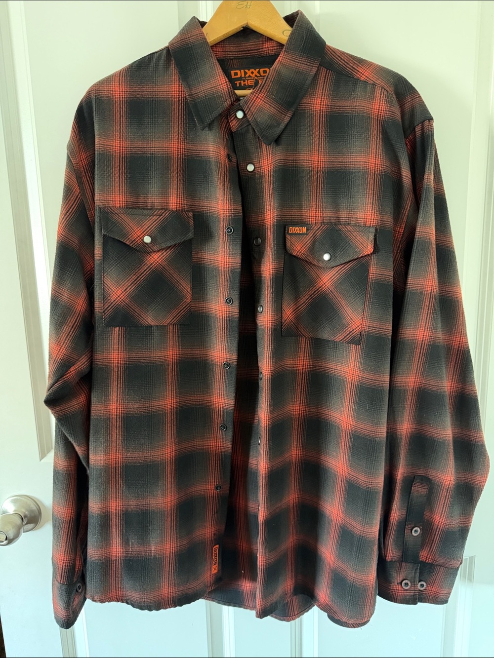 DIXXON ‘THE EVO’ Black and Orange Plaid Men's Button-Down Proprietary Blend